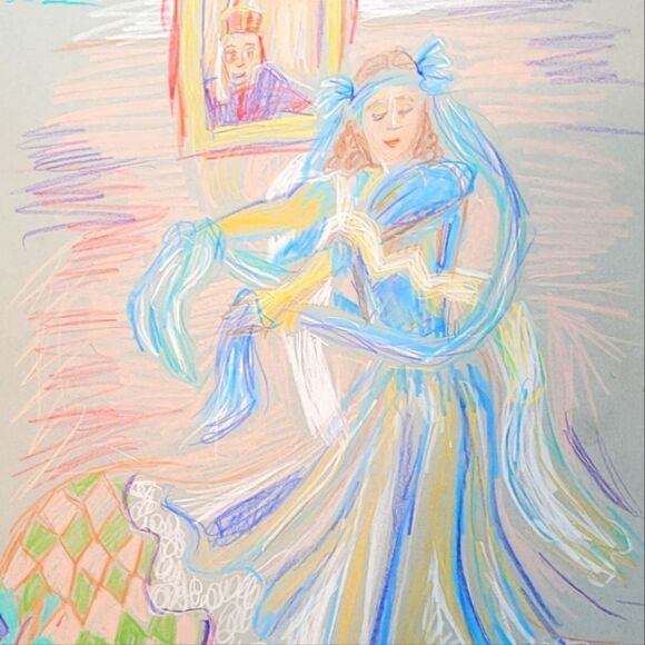 Wendy Gell Artwork Dancing for the King Pencil Drawing - Picture 5 of 5